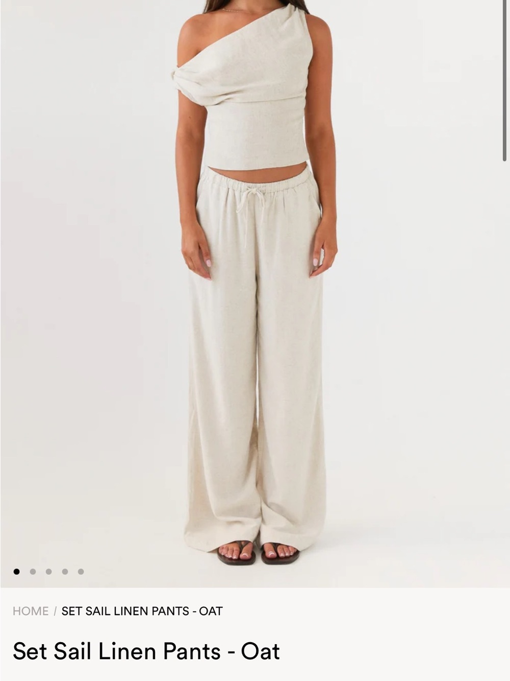 Peppermayo Oat Wide-Leg Linen Trousers